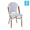 Flash Furniture White/Navy PE Rattan Stacking Paris Chair, 2PK 2-SDA-AD642001-F-WHNVY-NAT-GG - alternate 5